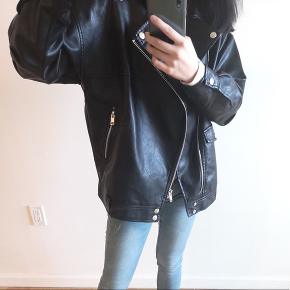 Summer Sale PU leather black motorcycle jacket - Picture 5 of 8